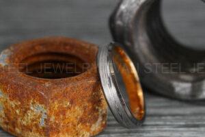 Damascus Steel Ring, Damascus Steel Wedding Ring, Damascus Steel Wedding Band, Gunmetal Wedding Ring, Gunmetal Damascus Steel Wedding Ring