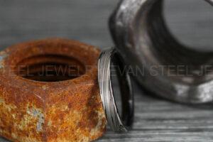 Damascus Steel Ring, Damascus Steel Wedding Ring, Damascus Steel Wedding Band, Black Wedding Ring, Black Damascus Steel Wedding Ring