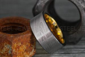 Damascus Steel Ring, Damascus Steel Wedding Ring, Damascus Steel Wedding Band, Silver Wedding Ring, Silver Damascus Steel Wedding Ring