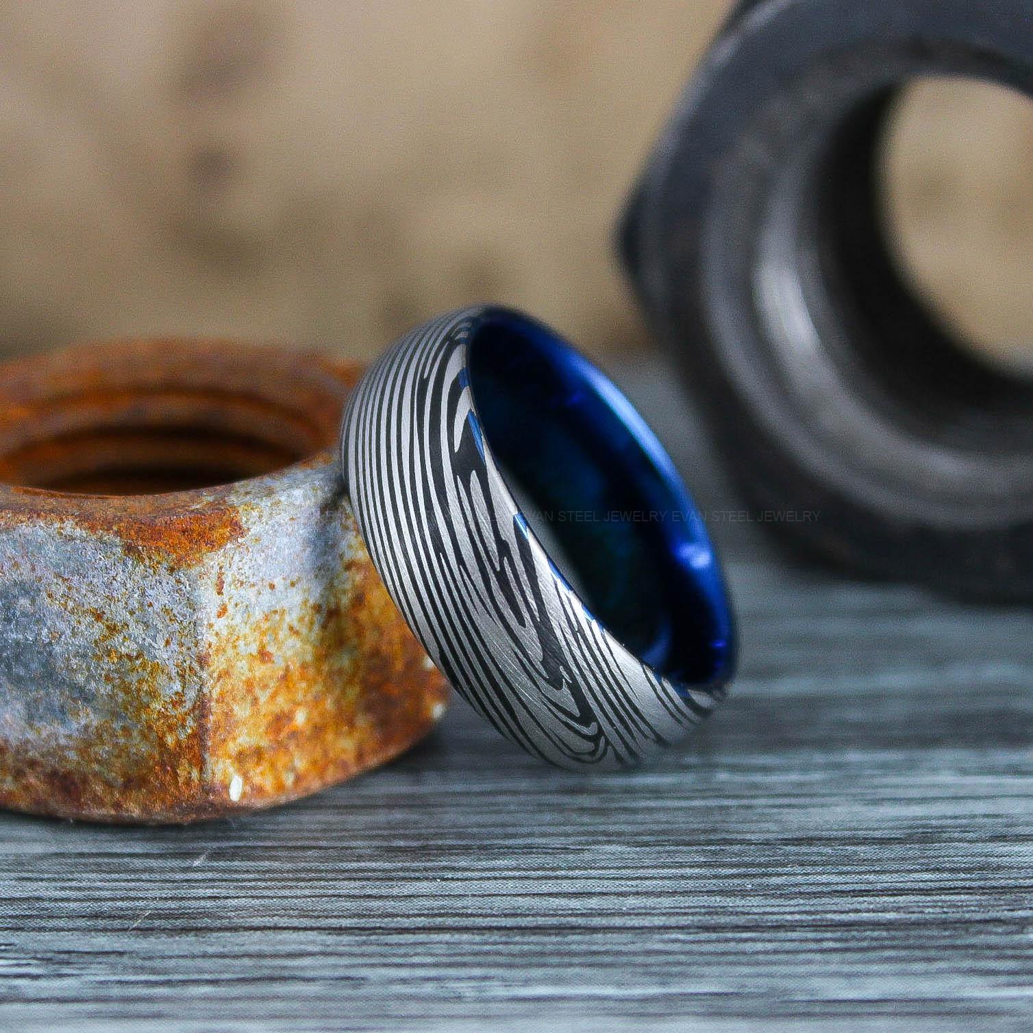 IMG_0562 Damascus Steel Ring, Damascus Steel Wedding Ring, Damascus Steel Wedding Band - Image 1
