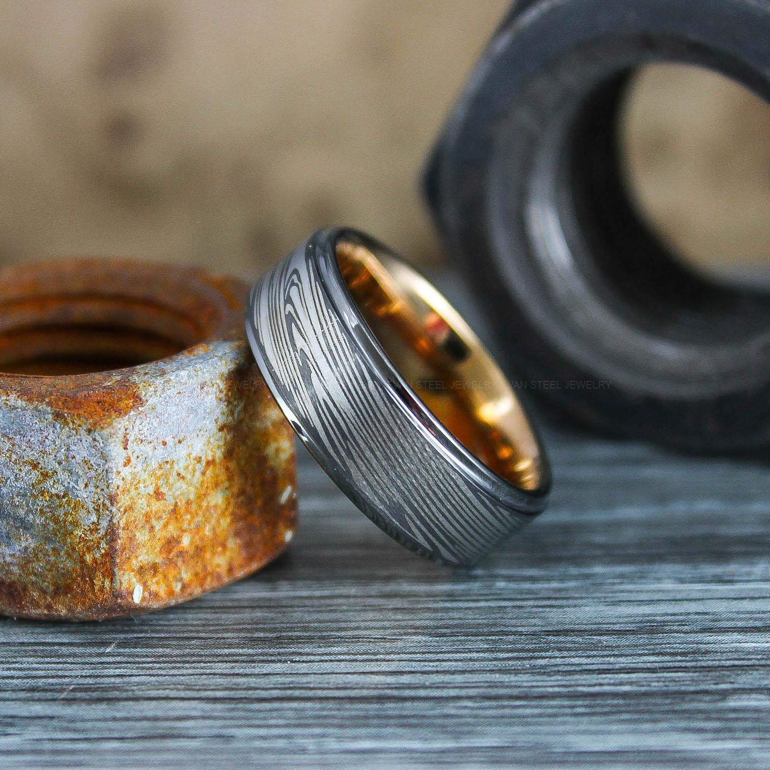 IMG_0564 Damascus Steel Ring, Damascus Steel Wedding Ring, Damascus Steel Wedding Band - Image 1