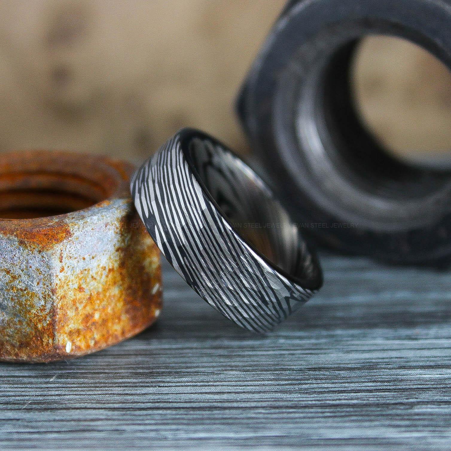 IMG_0565 Damascus Steel Ring, Damascus Steel Wedding Ring, Damascus Steel Wedding Band - Image 1