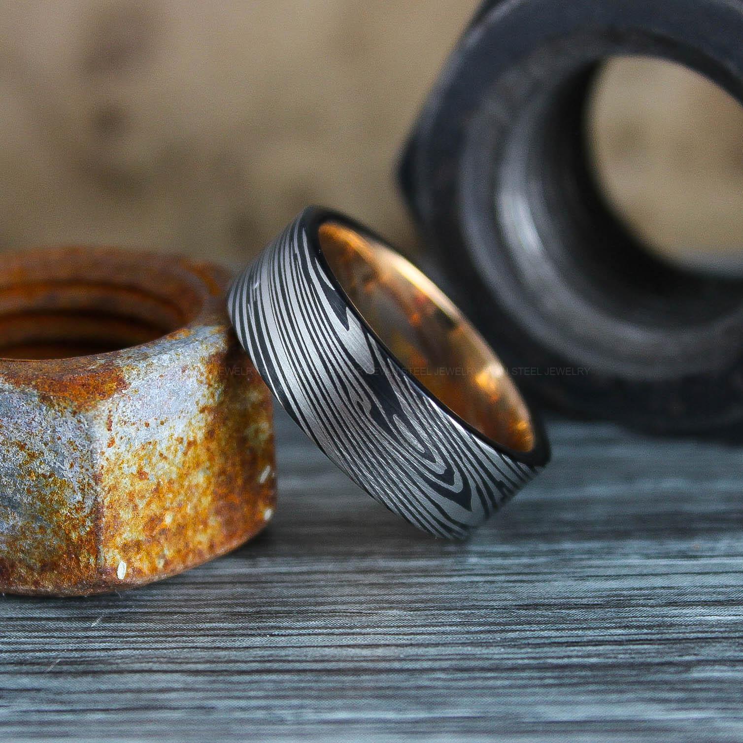 IMG_0566 Damascus Steel Ring, Damascus Steel Wedding Ring, Damascus Steel Wedding Band - Image 1