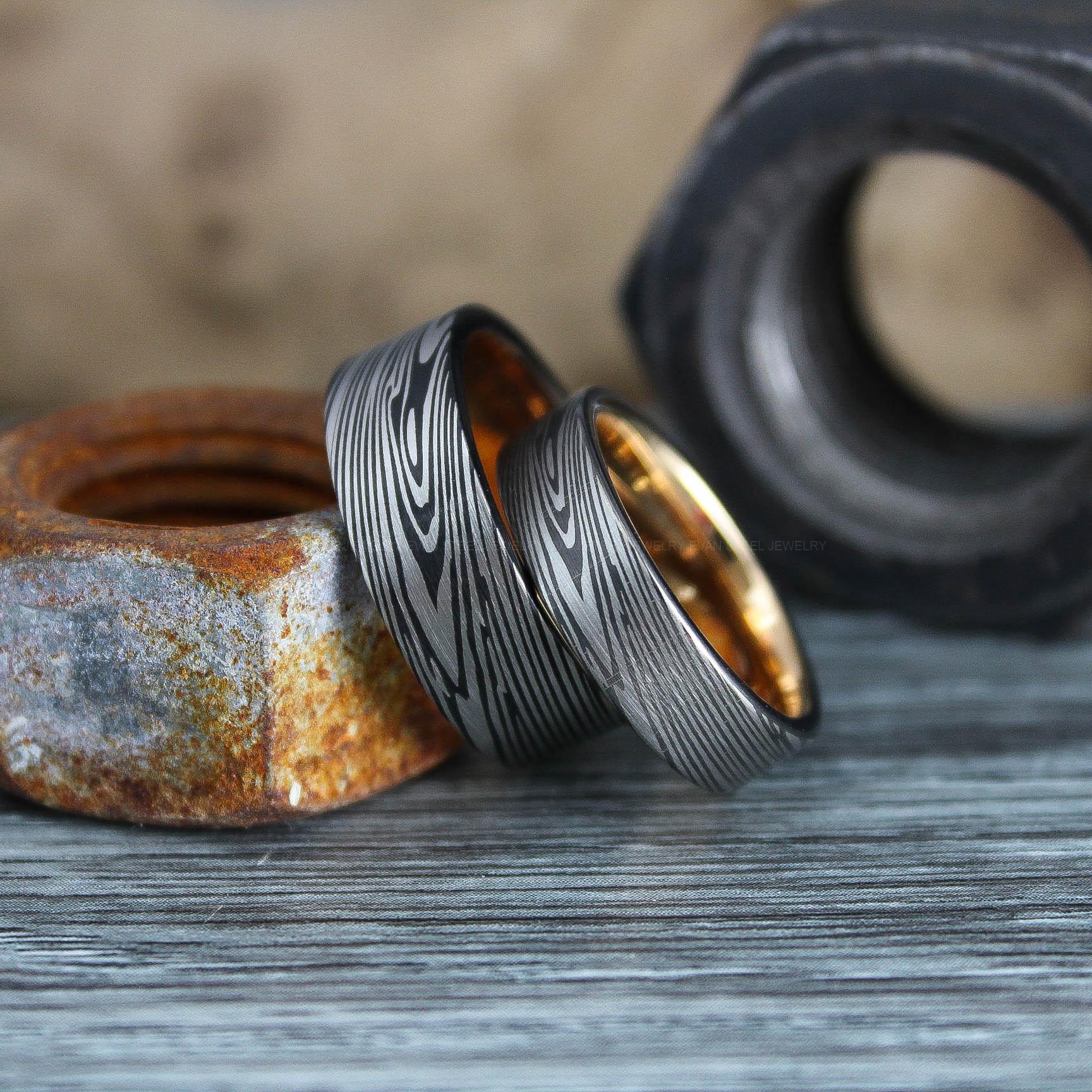 IMG_0568 Damascus Steel Ring, Damascus Steel Wedding Ring, Damascus Steel Wedding Band - Image 1