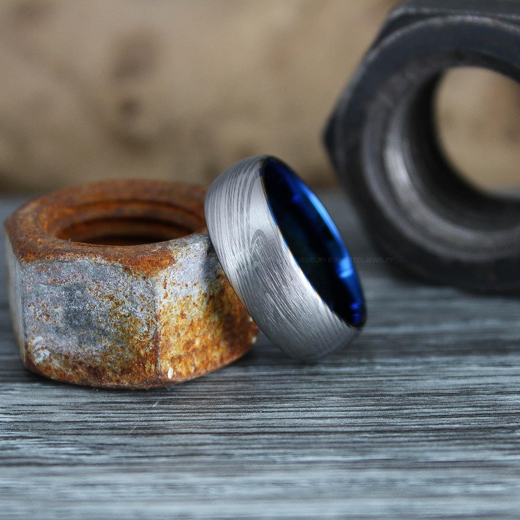 IMG_0570 Damascus Steel Ring, Damascus Steel Wedding Ring, Damascus Steel Wedding Band - Image 1