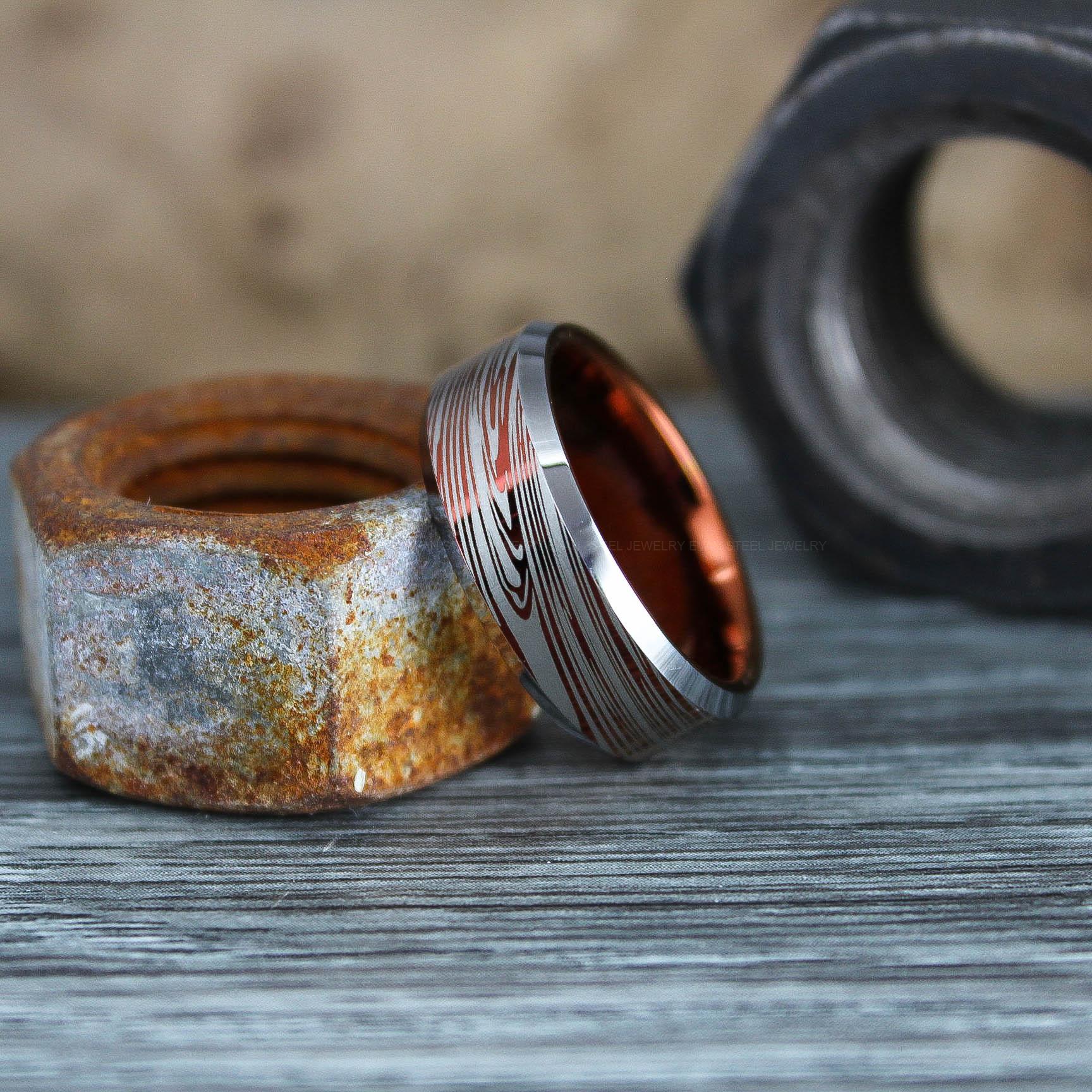 IMG_0573 Damascus Steel Ring, Damascus Steel Wedding Ring, Damascus Steel Wedding Band - Image 1