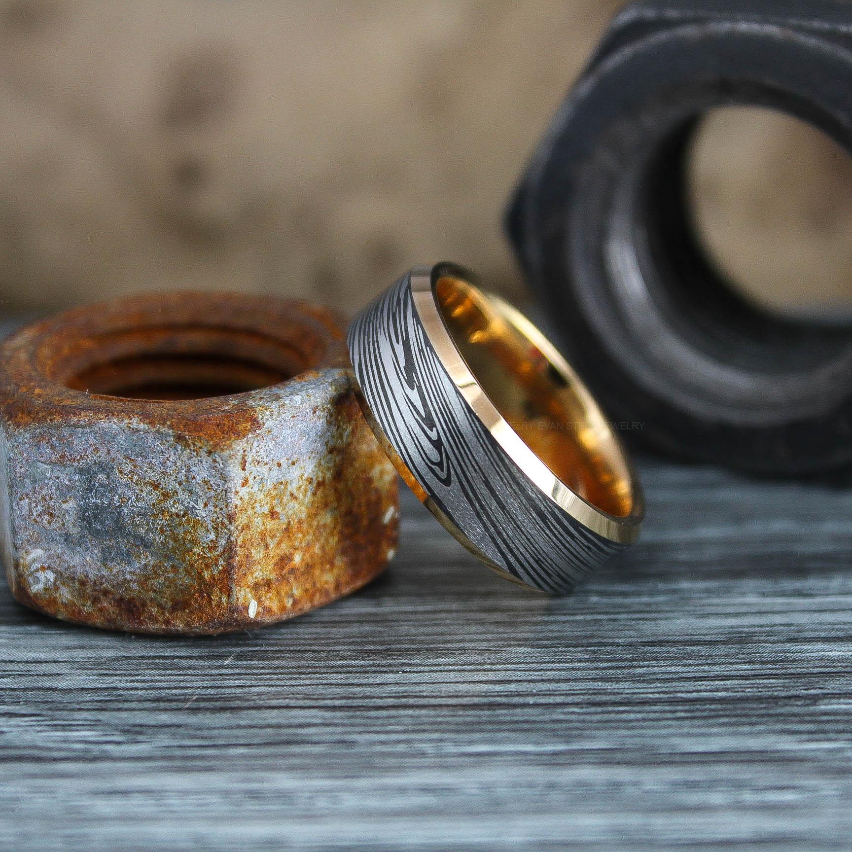 IMG_0576 Damascus Steel Ring, Damascus Steel Wedding Ring, Damascus Steel Wedding Band - Image 1