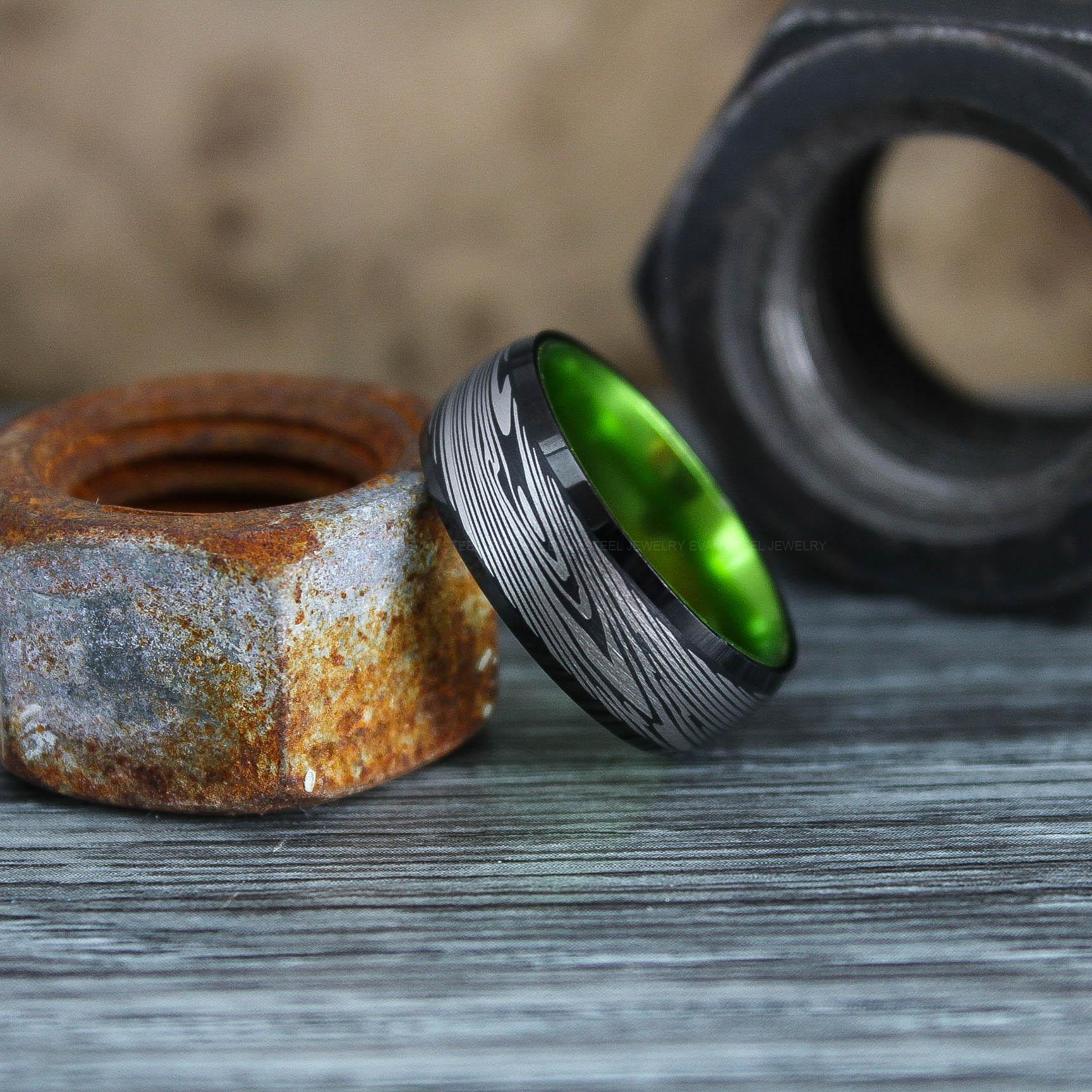 IMG_0580 Damascus Steel Ring, Damascus Steel Wedding Ring, Damascus Steel Wedding Band - Image 1