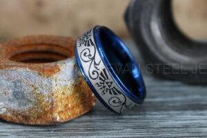 Zelda Ring, Zelda Wedding Ring, Gamer Ring, Gamer Jewelry, Zelda Wedding Band, Gamer Wedding Ring, Blue Wedding Ring