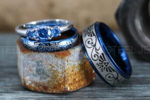 Zelda Rings, Zelda Wedding Rings, Gamer Rings, Gamer Jewelry, Zelda Wedding Bands, Gamer Wedding Rings, Blue Wedding Rings