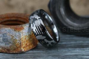 Camo Ring, Camo Wedding Ring, Camo Wedding Band, Army Ring, Military Ring, Army Jewelry, Camo Jewelry, Camouflage Wedding Band