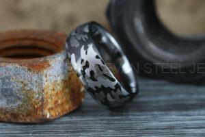 Camo Ring, Camo Wedding Ring, Camo Wedding Band, Army Ring, Military Ring, Army Jewelry, Camo Jewelry, Camouflage Wedding Band