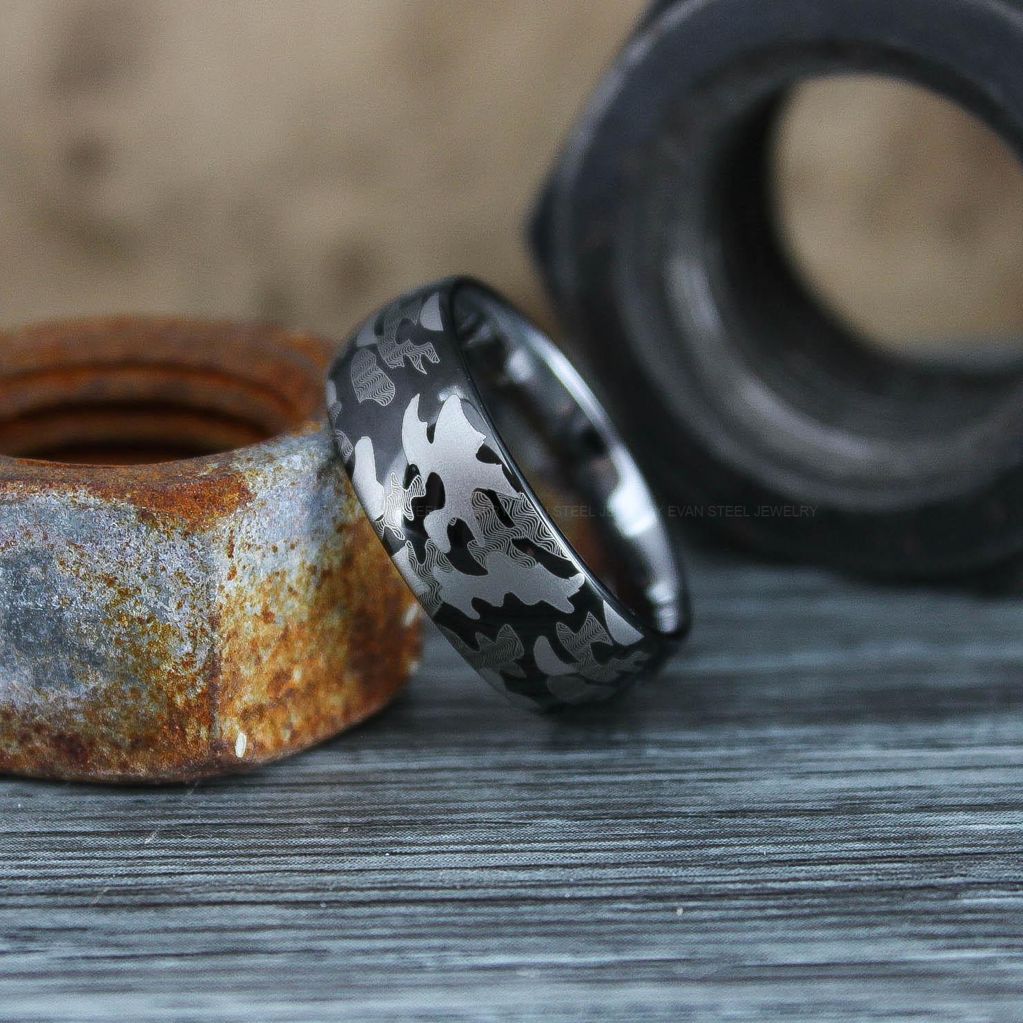 IMG_0601 Camo Ring, Camo Wedding Ring, Camo Wedding Band, Army Ring, Military Ring, Army Jewelry, Camo Jewelry, Camouflage Wedding Band - Image 1