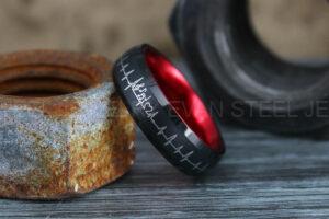 Music Ring, Music Sheet Ring Black Wedding Ring, Music Jewelry, Piano Ring, Guitar Ring