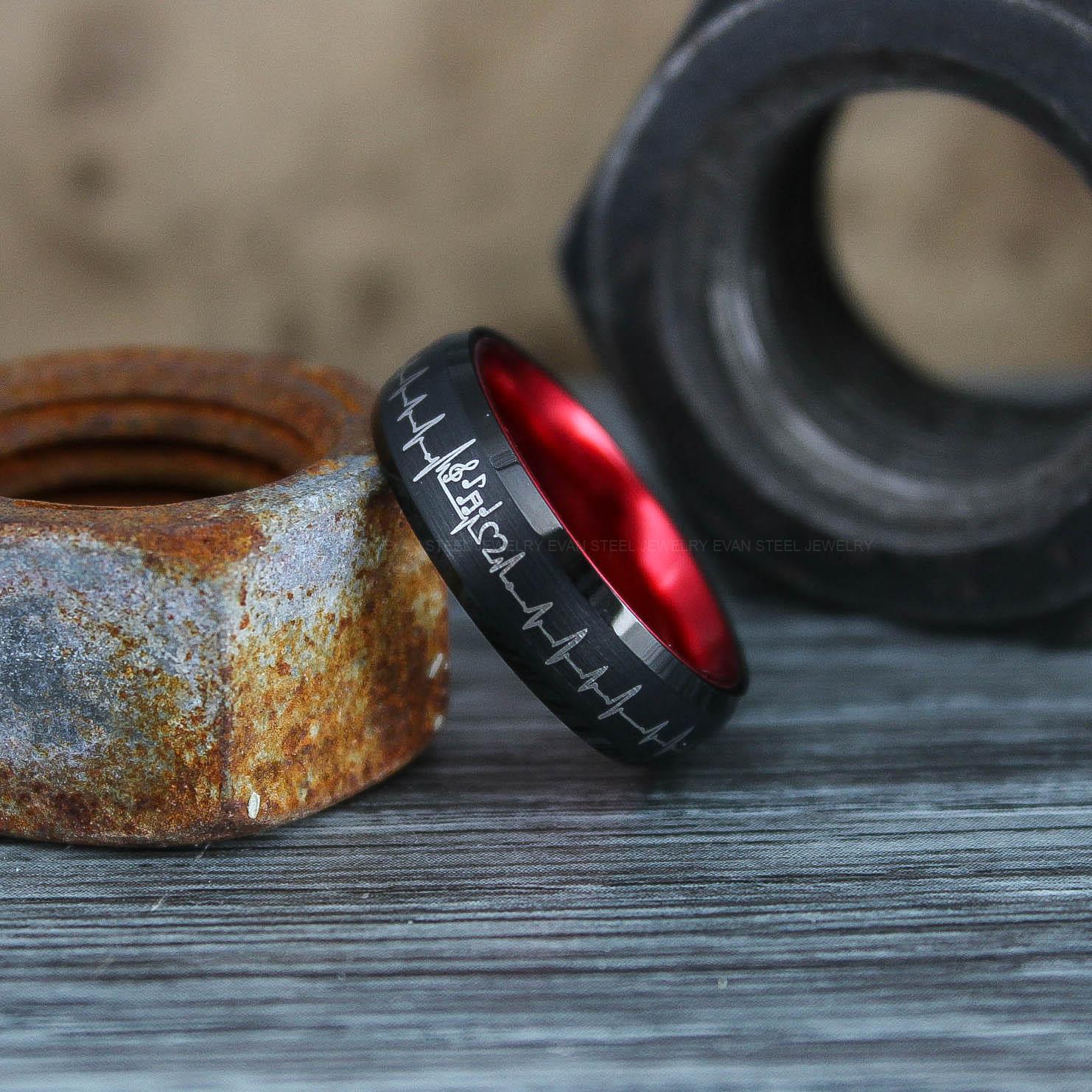 IMG_0602 Music Ring, Music Sheet Ring Black Wedding Ring, Music Jewelry, Piano Ring, Guitar Ring - Image 1
