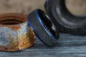Damascus Steel Ring, Damascus Steel Wedding Ring, Damascus Steel Wedding Band, Black Wedding Ring, Black Damascus Steel Wedding Ring
