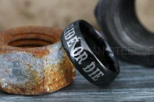 Ride or Die Ring, Ride or Die, Ride or Die Wedding Ring, Ride or Die Wedding Band, Black Wedding Ring, Black Wedding Band, Biker Ring