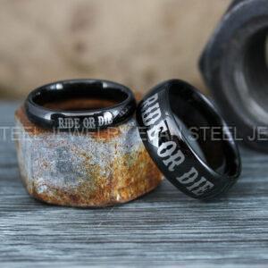 Ride or Die Rings, Ride or Die, Ride or Die Wedding Rings, Ride or Die Wedding Bands, Black Wedding Rings, Black Wedding Bands, Biker Rings - Image 4