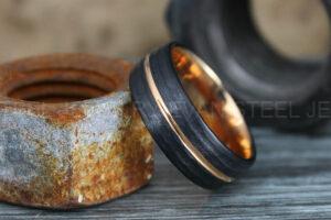 Hammered Ring, Hammered Wedding Ring, Black Wedding Band, Black Wedding Ring