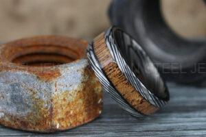 Damascus Steel Ring, Damascus Steel Wedding Ring, Damascus Steel Wedding Band, Black Wedding Ring, Black Damascus Steel Wedding Ring