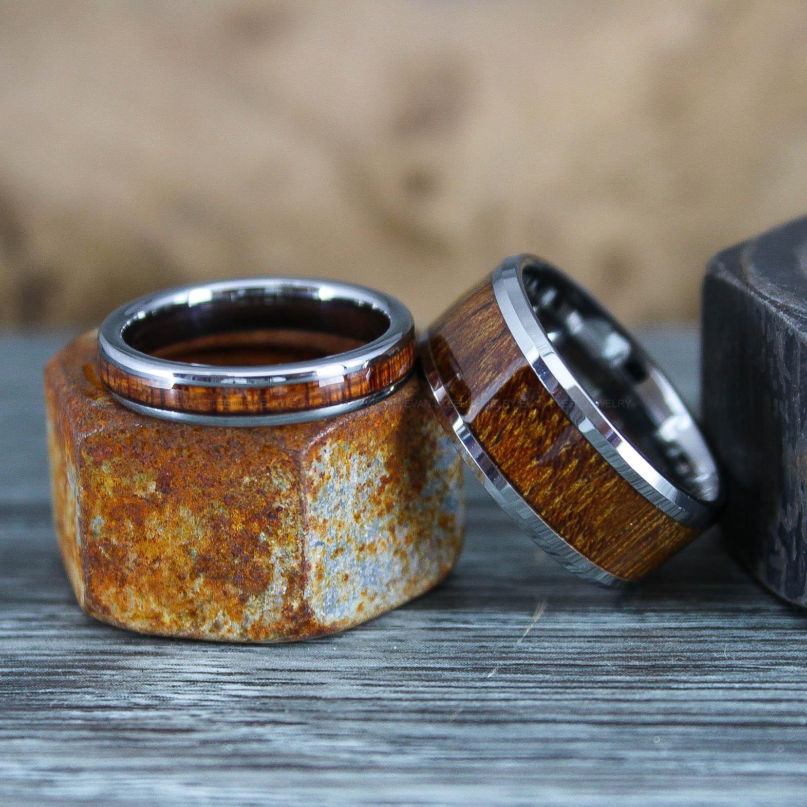 IMG_0645 Couple Rings, Couple Wood Rings, Wood Wedding Bands, Wood Wedding Ring, Couple Jewelry, Matching Rings, His and Her Rings, Wood Rings - Image 1