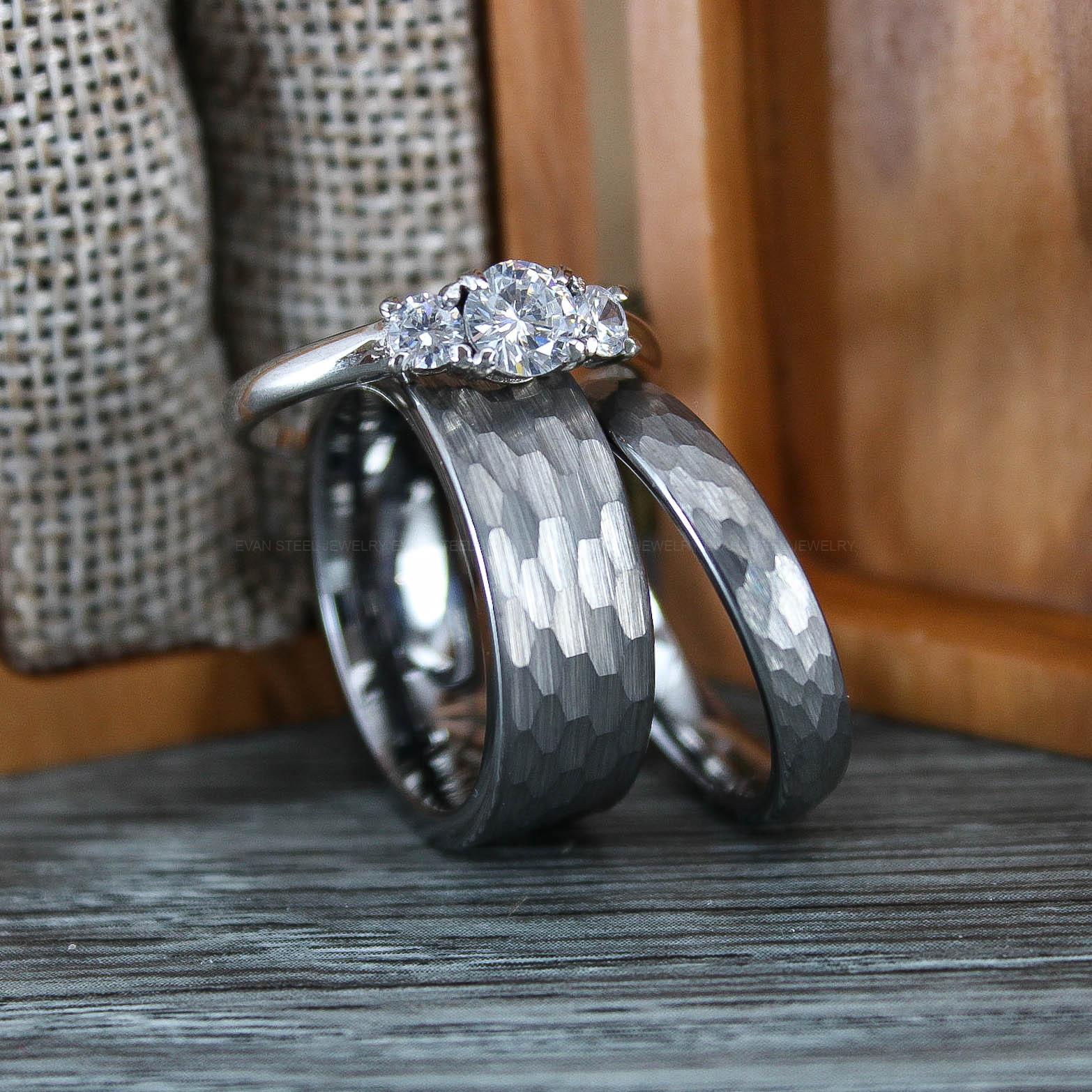 IMG_0650 Hammered Rings, Hammered Wedding Rings, Silver Wedding Bands, Silver Wedding Rings - Image 1