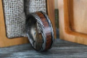 Damascus Steel Ring, Damascus Steel Wedding Ring, Damascus Steel Wedding Band, Black Wedding Ring, Black Damascus Steel Wedding Ring