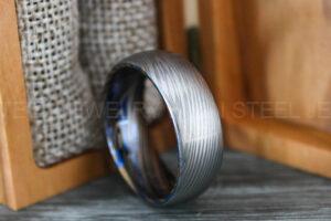 Damascus Steel Ring, Damascus Steel Wedding Ring, Damascus Steel Wedding Band, Silver Wedding Ring, Silver Damascus Steel Wedding Ring