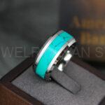Turquoise Rings, Turquoise Wedding Rings, Turquoise Wedding Bands, Turquoise Jewelry - Image 5