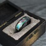 Abalone Shell Ring, Abalone Shell Jewelry, Abalone Shell Wedding Band