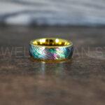 Abalone Shell Rings, Couple Rings, Abalone Shell Jewelry, Abalone Shell Wedding Bands - Image 5
