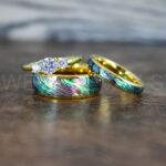 Abalone Shell Rings, Couple Rings, Abalone Shell Jewelry, Abalone Shell Wedding Bands