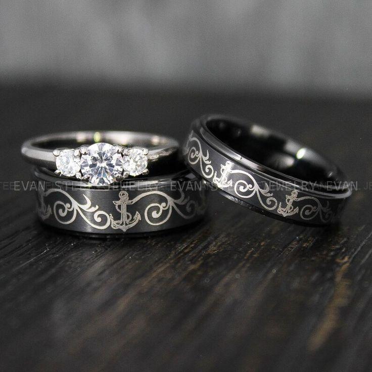 a2569ab0d15eb87aa913964cdd403e36 Anchor Rings, Nautical Scandinavian Jewelry, Nautical Ring Couple Rings, Couple Jewelry, Vikings Ring, Anchor Wedding Ring, Nautical Jewelry - Image 1
