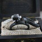 Couple Rings, Couple Wedding Rings, 3 Piece Couple Set Black Tungsten Bands, 4mm Couple Wedding Bands, Matching Couple Rings Couple Jewelry