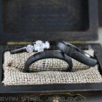 Couple Rings, Couple Wedding Rings, 3 Piece Couple Set Black Tungsten Bands, 4mm Couple Wedding Bands, Matching Couple Rings Couple Jewelry