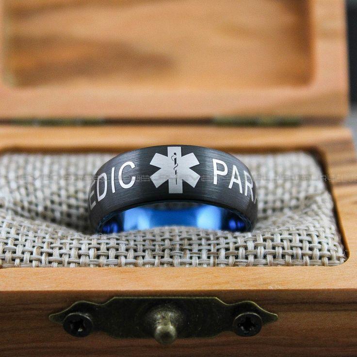 adb6037b9e1021bfee4e1cda9c32a2e8 Medic Ring, Paramedic Ring, Medic Jewelry, Paramedic Jewelry, Black Wedding Ring, Nurse Ring, Nurse Jewelry, Medical Jewelry, Black Ring - Image 1