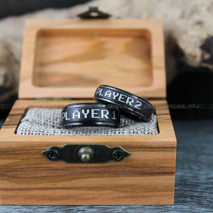 af235ebc65d8893c07dfd7ba0239427f Gamer Rings, Gamer Wedding Bands, Player 1 Player 2 Rings, Couple Rings, Couple Wedding Bands, Couple Wedding Rings, Couple Jewelry - Image 1
