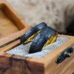 Hammered Rings, Hammered Wedding Rings, Couple Rings, 2 Piece Couple Ring Set, Matching Rings, Black Wedding Rings, Black Wedding Bands - Image 5