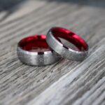 Couple Rings, Vikings Rings, Viking Runes Rings, Nordic Jewelry, Norsemen Rings, Nordic Runes Rings, Silver Wedding Bands, Red Wedding Rings - Image 5