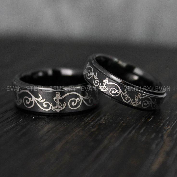 cb78a0511c4472e562462afdc177937f Anchor Rings, Nautical Scandinavian Jewelry, Nautical Ring Couple Rings, Couple Jewelry, Vikings Ring, Anchor Wedding Ring, Nautical Jewelry - Image 1