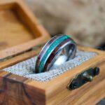 Orion Nebula Ring, Galaxy Ring, Opal Ring, Silver Opal Ring, Silver Tungsten Ring, Opal Wedding Ring, Opal Wedding Ring, Silver Wedding Band - Image 6