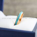 Turquoise Ring, Turquoise Wedding Ring, Turquoise Wedding Band, Rose Gold Wedding Ring, Rose Gold Tungsten Band, Rose Gold Tungsten Ring