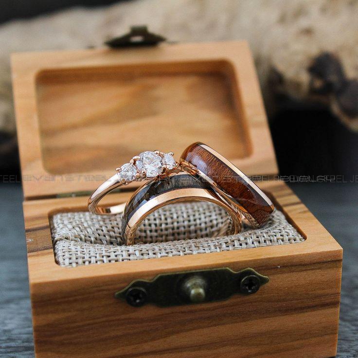 d7657f71dd1acec7ac5cc2bf3de83e85 Couple Rings, Couple Wood Rings, Wood Wedding Bands, Wood Wedding Ring, Couple Jewelry, Matching Rings, His and Her Rings, Wood Rings - Image 1