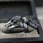 Til Valhalla Rings, Vikings Rings, Viking Runes Rings, Couple Set Nordic Rings, Norsemen Rings, Nordic Runes Rings, Black Wedding Bands