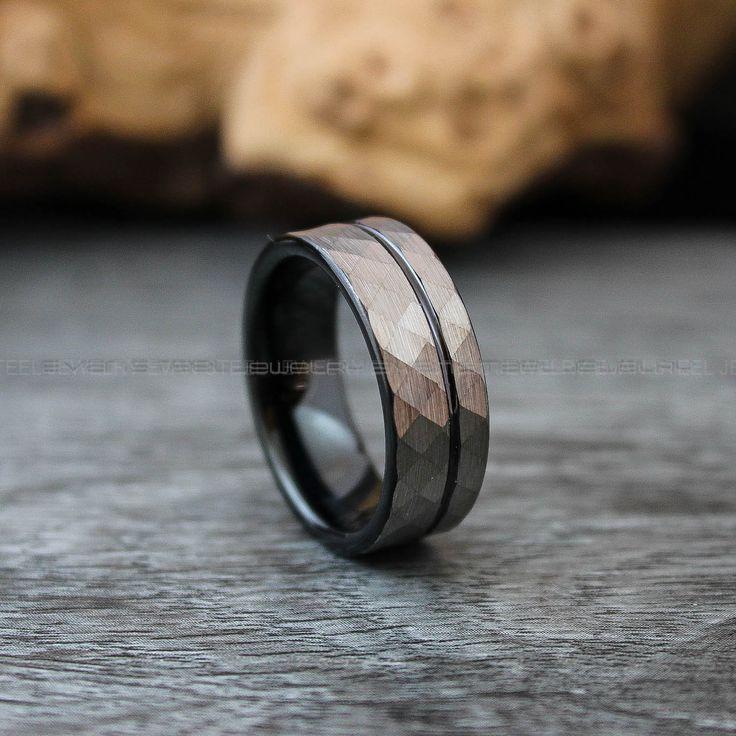 e1d2cacda7aed3f039d79b30642aed99 Mens Wedding Ring, Hammered Ring, Hammered Wedding Ring, Silver Wedding Ring, Silver Wedding Band - Image 1