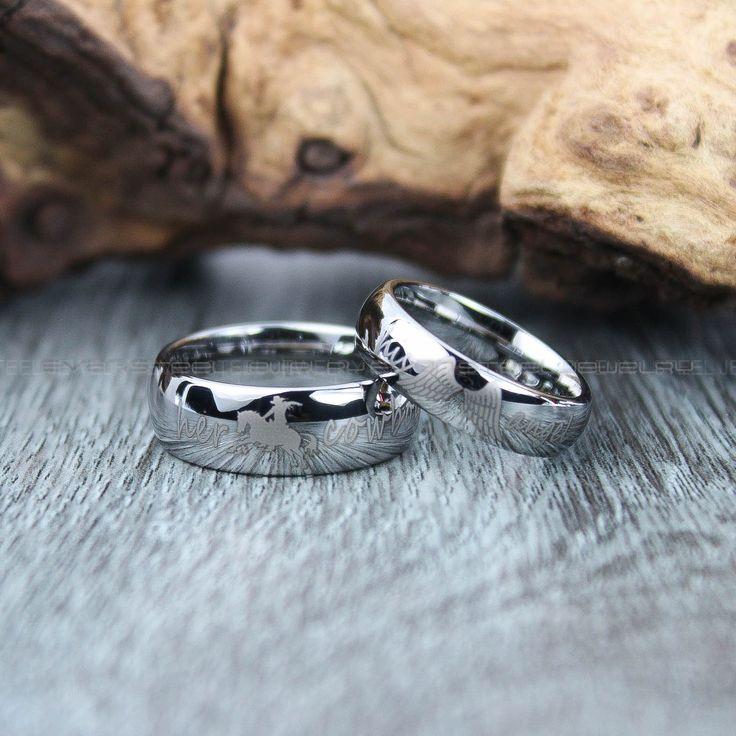 e50e89103767e8b082794c1ebbbdf25e Cowboys Ring, Cowboys Wedding Band, Cowgirl Ring, Black Wedding Bands, Matching Rings, Matching Wedding Bands, Couple Rings, Couple Bands - Image 1