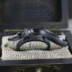 Couple Rings, Couple Wedding Rings, 3 Piece Couple Set Black Tungsten Bands, 4mm Couple Wedding Bands, Matching Couple Rings Couple Jewelry