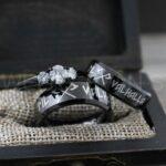 Til Valhalla Rings, Vikings Rings, Viking Runes Rings, Couple Set Nordic Rings, Norsemen Rings, Nordic Runes Rings, Black Wedding Bands