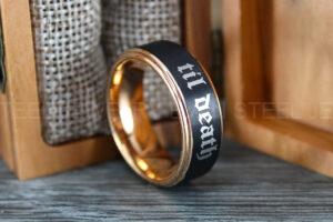 Til Death Do Us Part Rings, Til Death Do Us Part Wedding Rings, Black Wedding Bands
