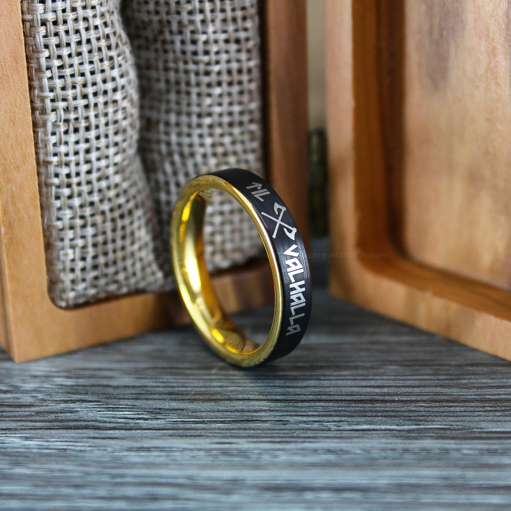 IMG_0673 Til Valhalla Ring, Til Valhalla Wedding Band, Vikings Ring, Norsemen Ring, Nordic Runes Ring - Image 1